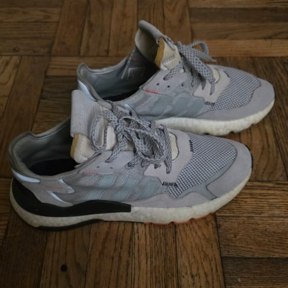 Adidas Nite Jogger Grey Red 3M Boost Ultra Run Shoes Mens 11-size